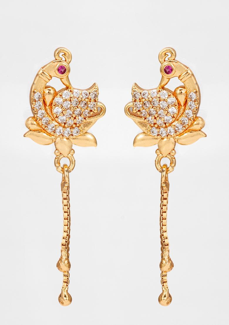 White Gold Plating Ad Earrings