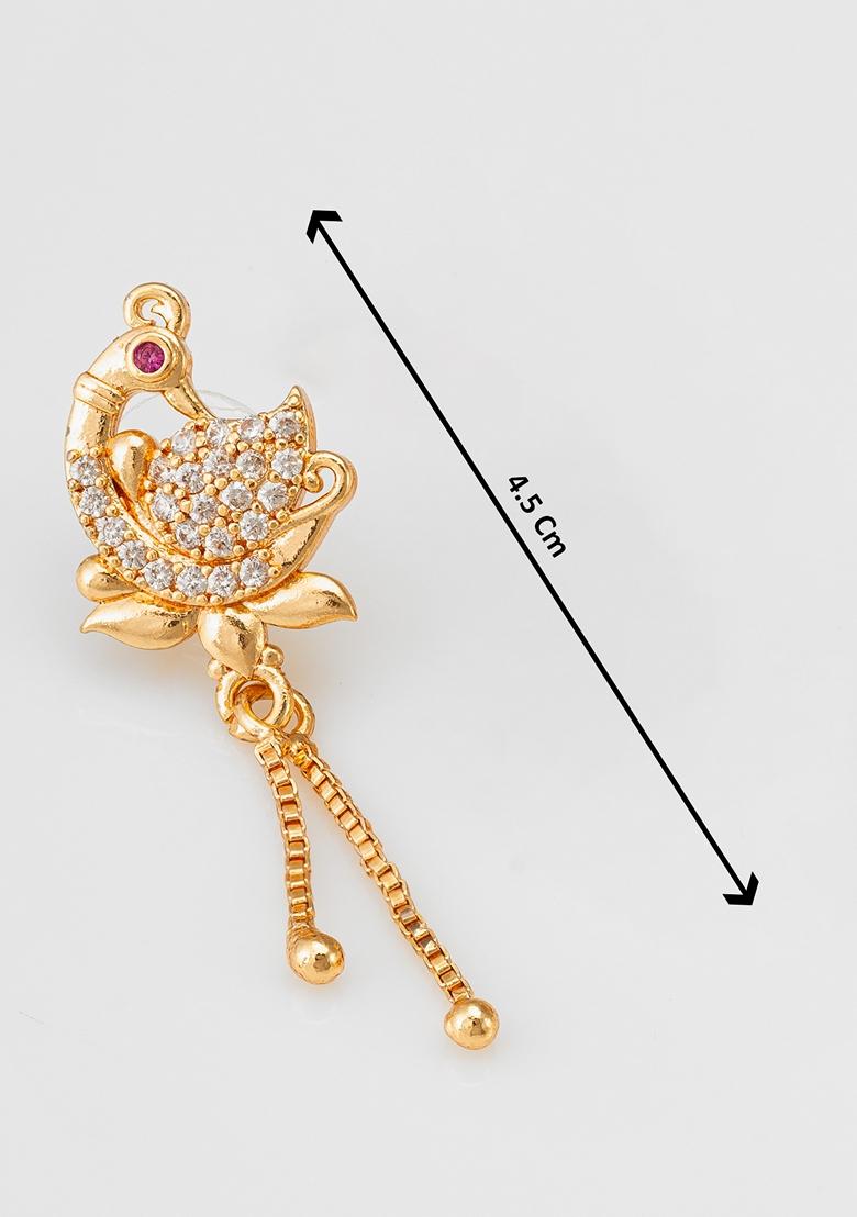 White Gold Plating Ad Earrings