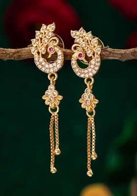 White Gold Plating Ad Earrings