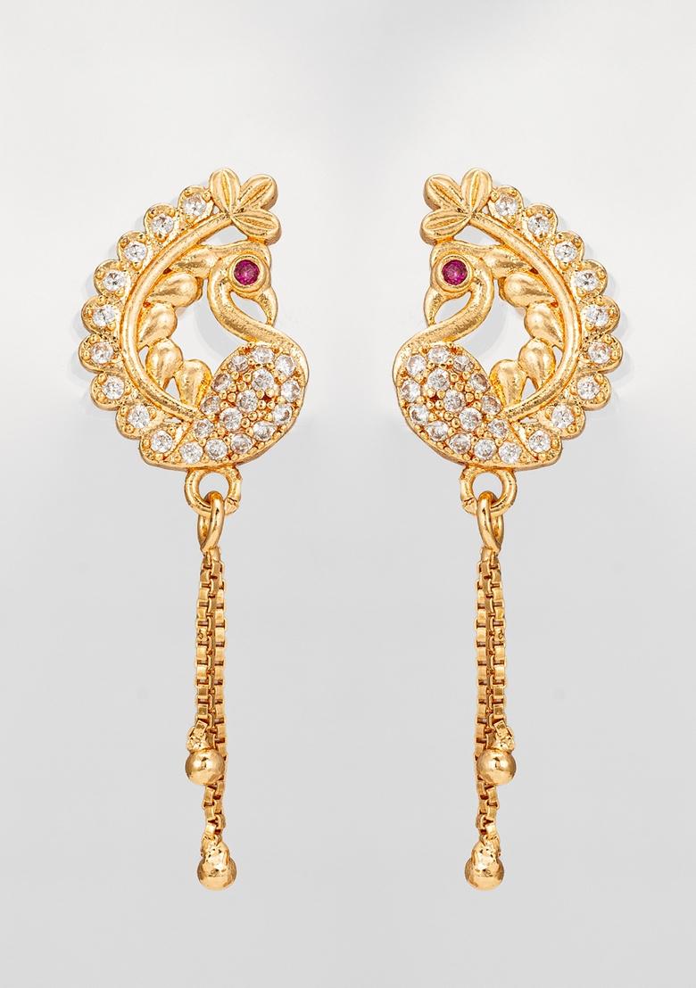 White Gold Plating Ad Earrings