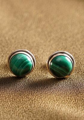 Green Beads 925 Sterling Silver Earrings