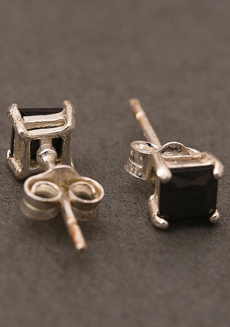Black Stone 925 Sterling Silver Earrings