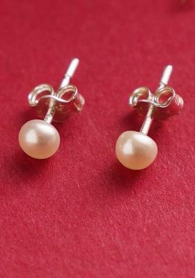 White Beads 925 Sterling Silver Earrings