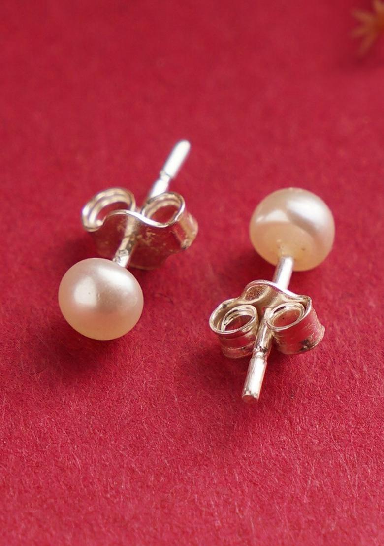 White Beads 925 Sterling Silver Earrings