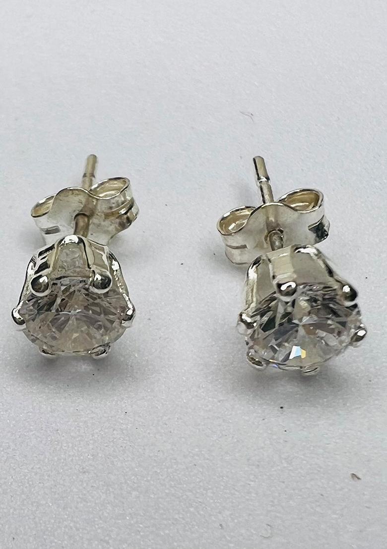 Silver Stone 925 Sterling Silver Earrings