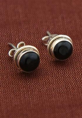 Black Stone 925 Sterling Silver Earrings