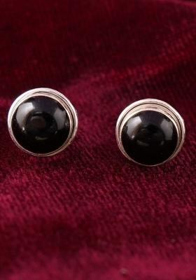 Black Stone 925 Sterling Silver Earrings