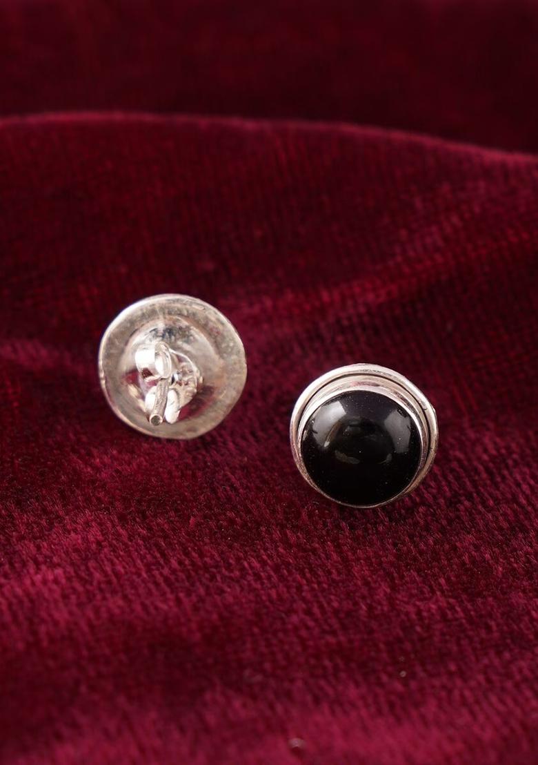Black Stone 925 Sterling Silver Earrings
