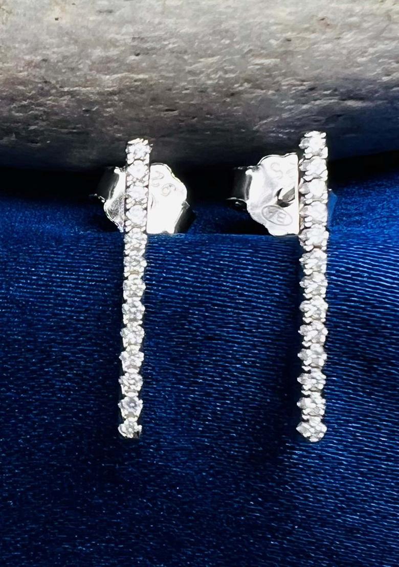 Silver Stone 925 Sterling Silver Earrings