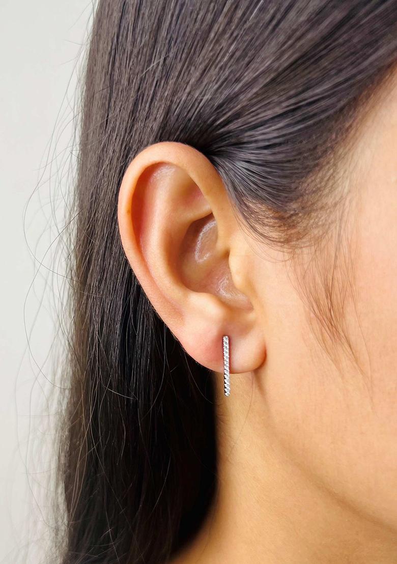 Silver Stone 925 Sterling Silver Earrings