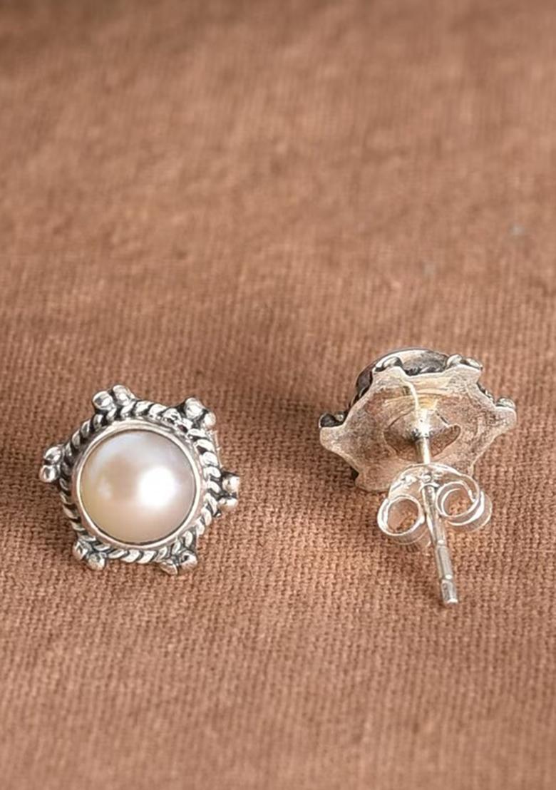 White Pearl 925 Sterling Silver Earrings