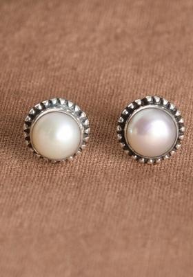 White Pearl 925 Sterling Silver Earrings