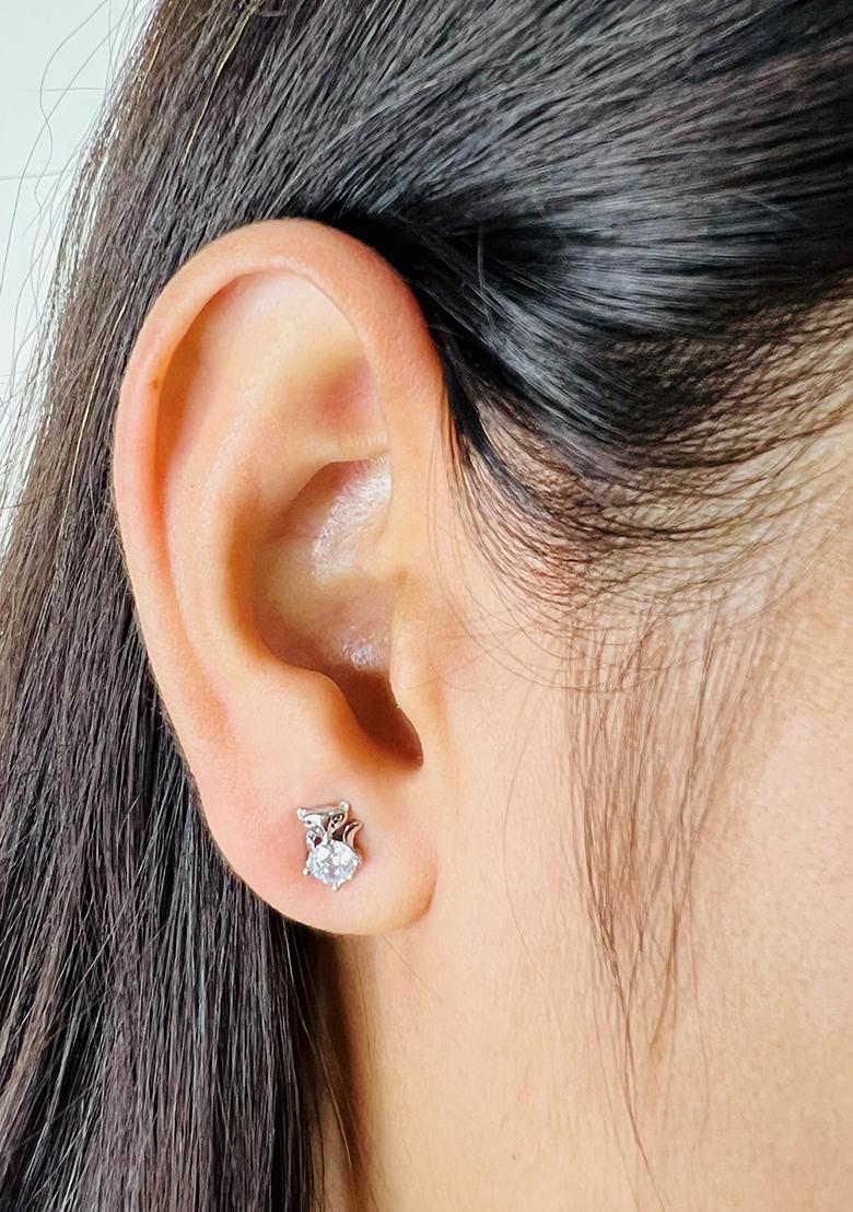 Silver Fish Studs 925 Sterling Silver Earrings