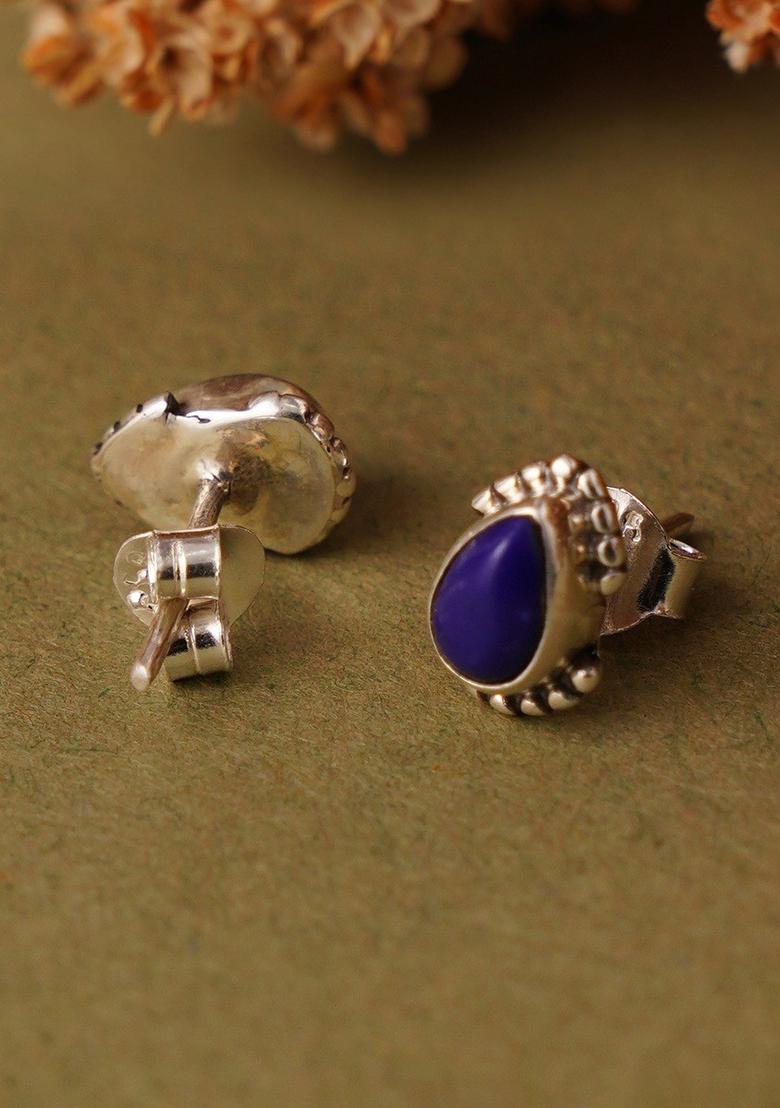 Indigo Blue Pearl 925 Sterling Silver Earrings