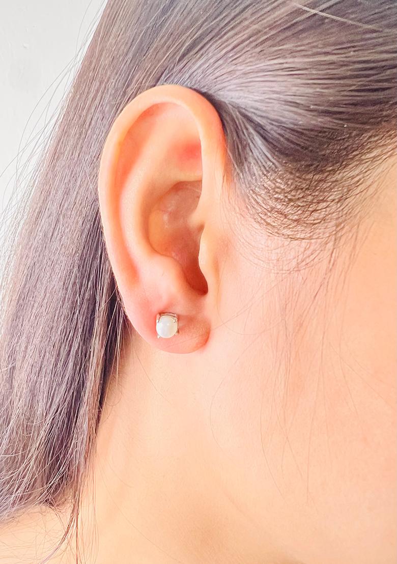 White Beads 925 Sterling Silver Earrings