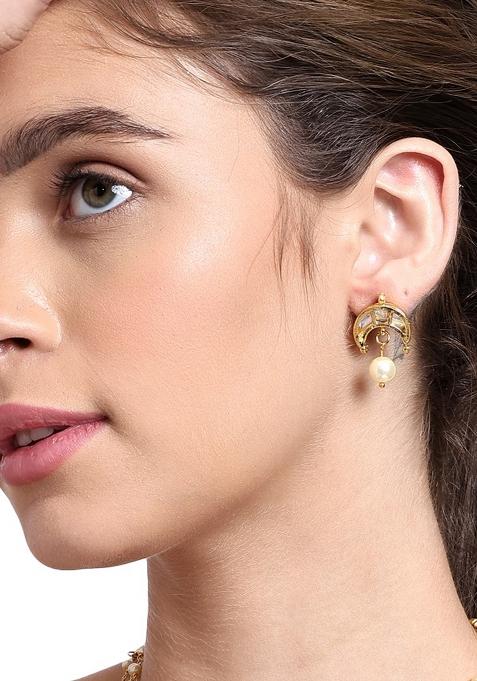 Gold Plated Crescent Moon Earrings