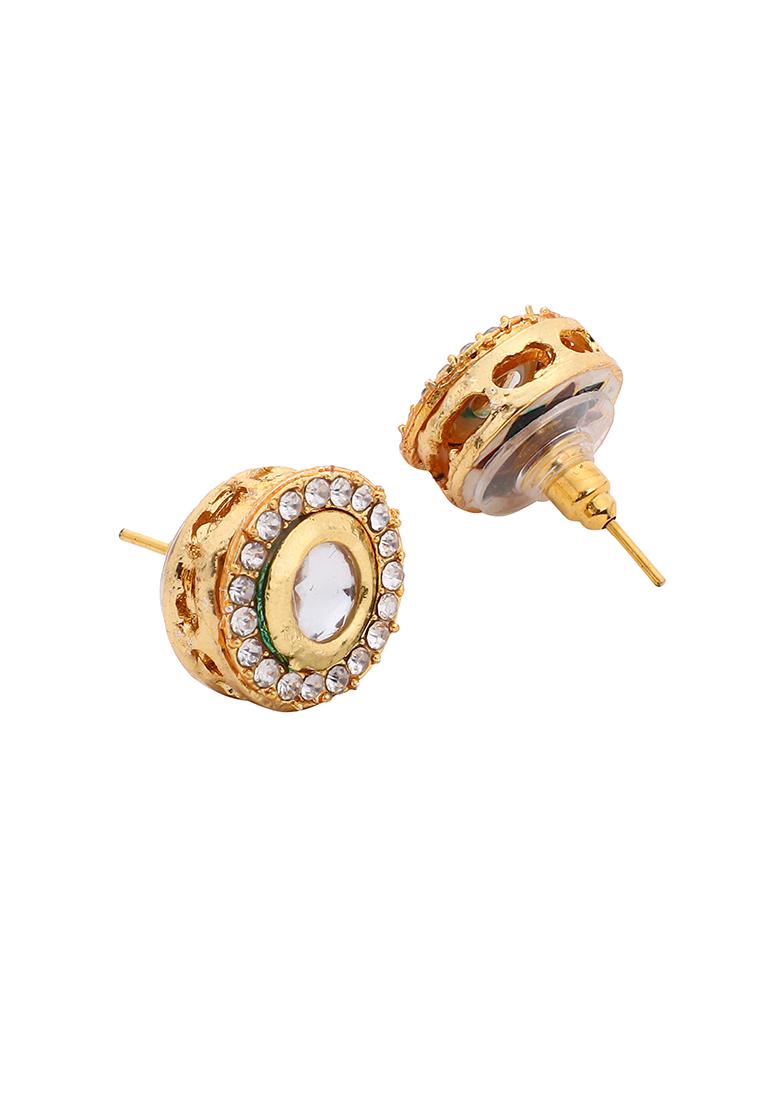 Gold Plated Round Ad Earrings