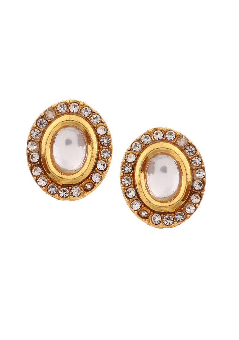 Gold Plated Oval Ad Earrings