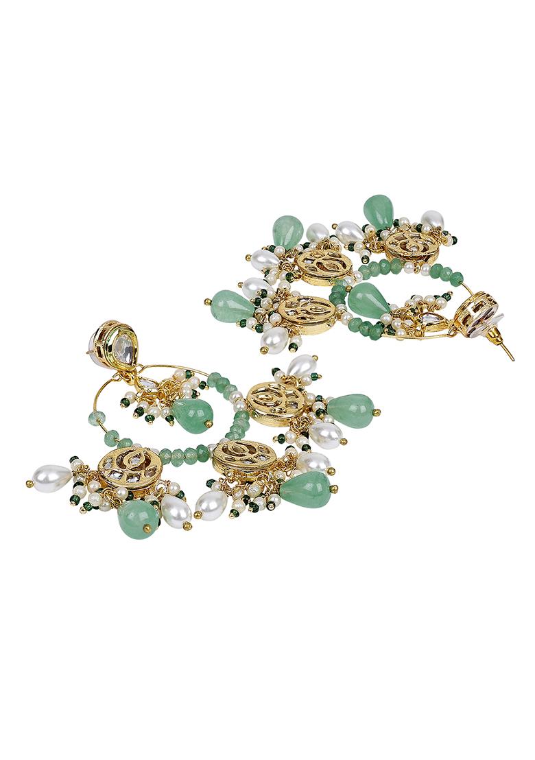 Mint Green Chandbali Earringss