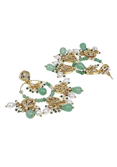 Mint Green Chandbali Earringss