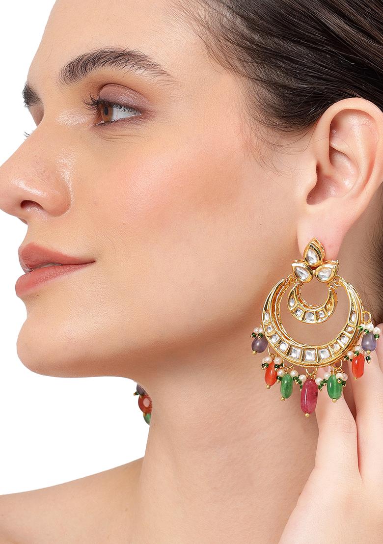 Multicolored Chandbali Earrings