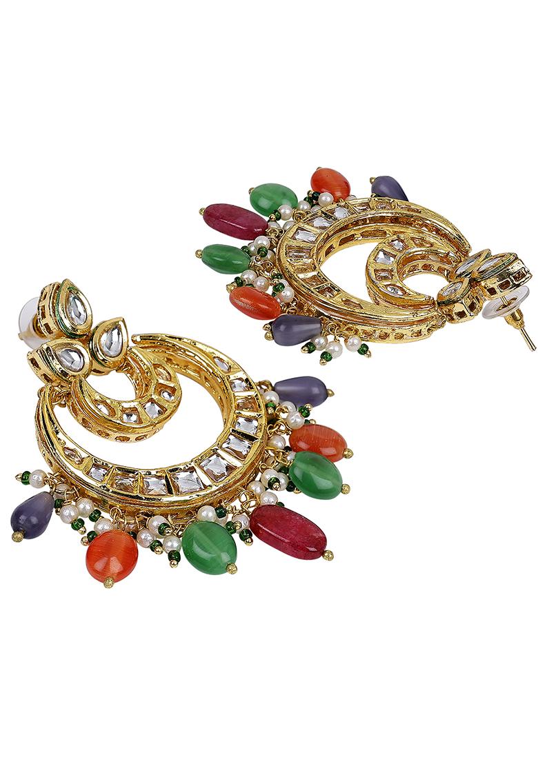 Multicolored Chandbali Earrings