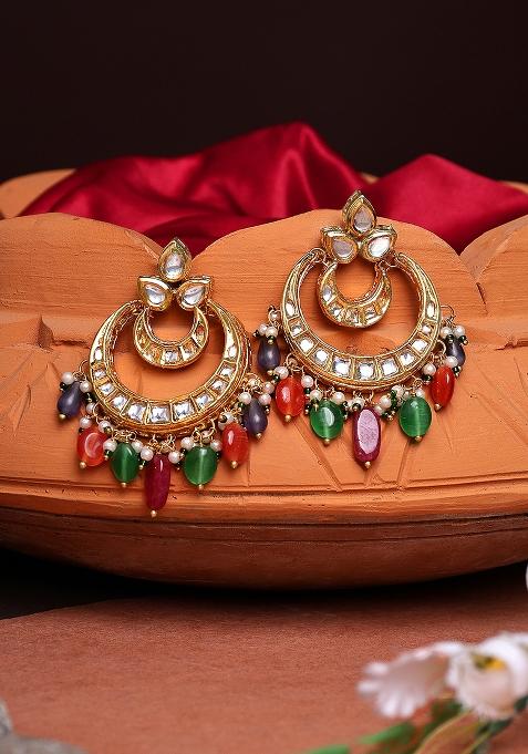 Multicolored Chandbali Earrings