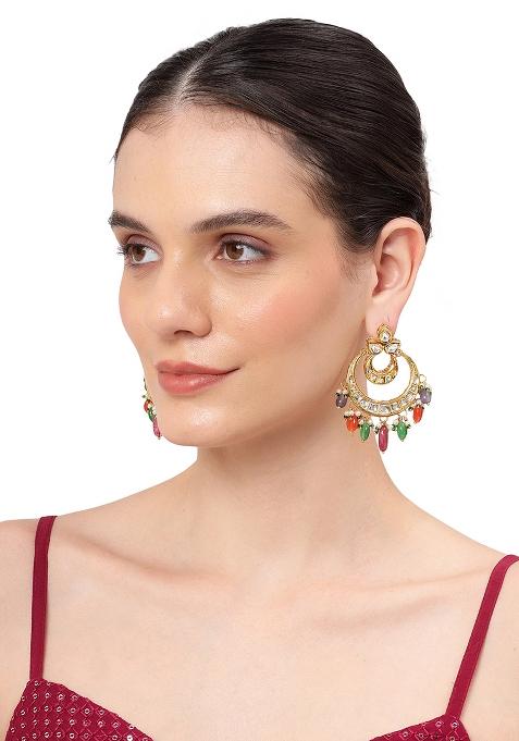 Multicolored Chandbali Earrings