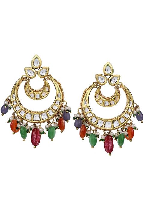 Multicolored Chandbali Earrings
