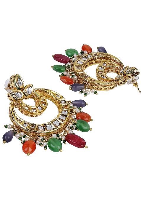 Multicolored Chandbali Earrings
