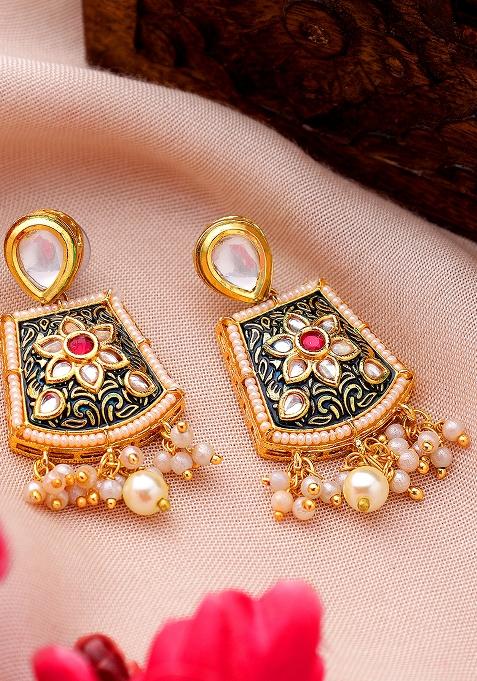 Black Enameled Earrings