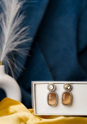 22Kt Gold Plated Dazzling Peach Earrings