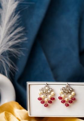 22Kt Gold Plated Serene Ruby Earrings