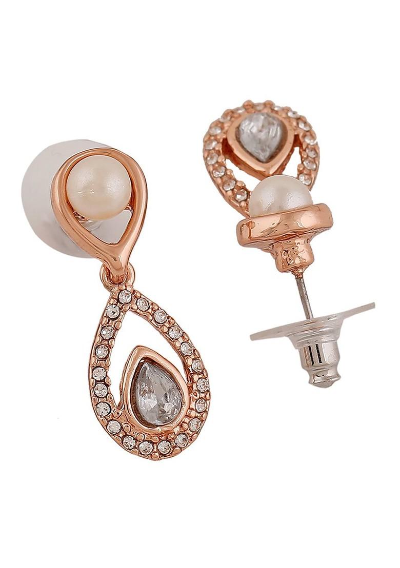 Rose Gold Teardrop Shaped Gold Plated Earrings