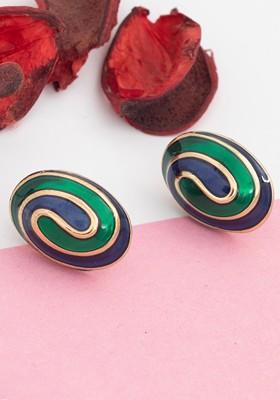 Green Solid Gold Plated Earrings