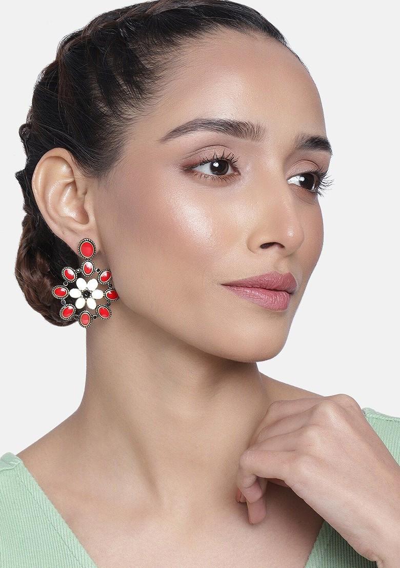 Black Solid Alloy Earrings