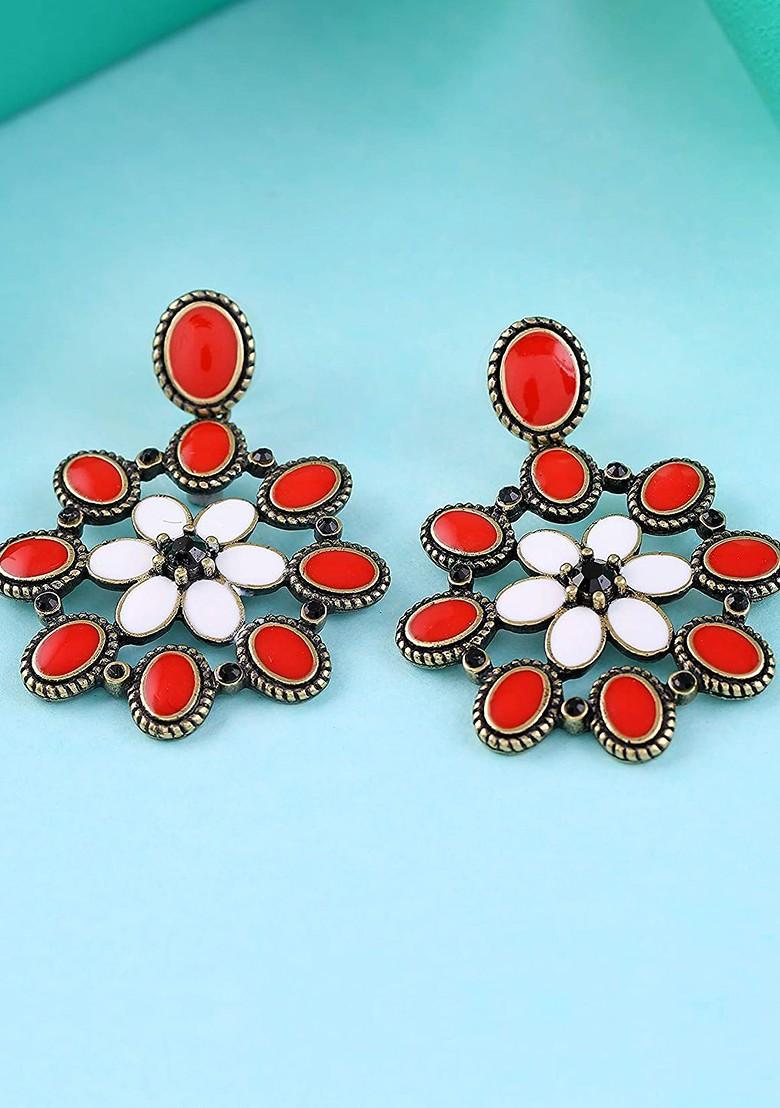 Black Solid Alloy Earrings