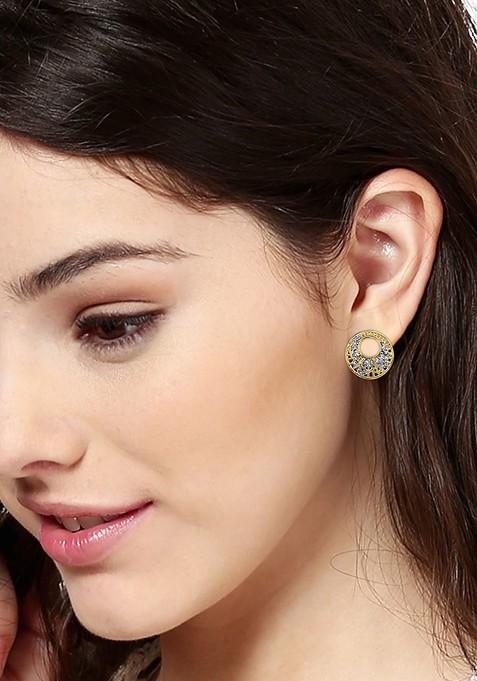 Gold Studded Brass Earrings