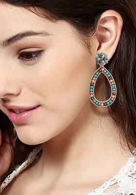 Gold Teardrop Shaped Gold Plated Earrings