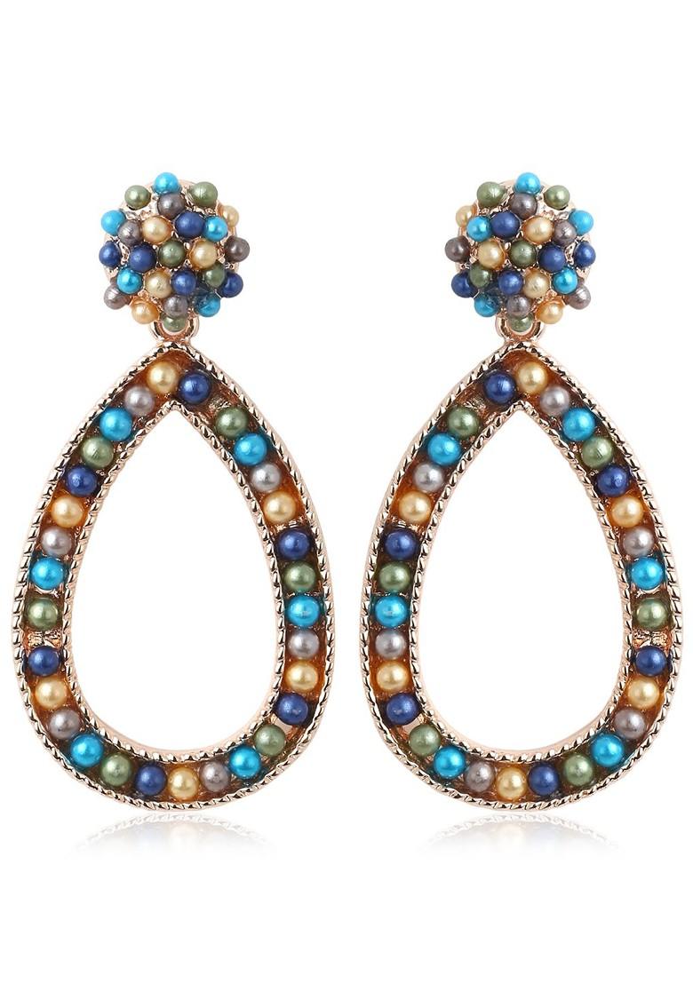 Gold Teardrop Shaped Gold Plated Earrings