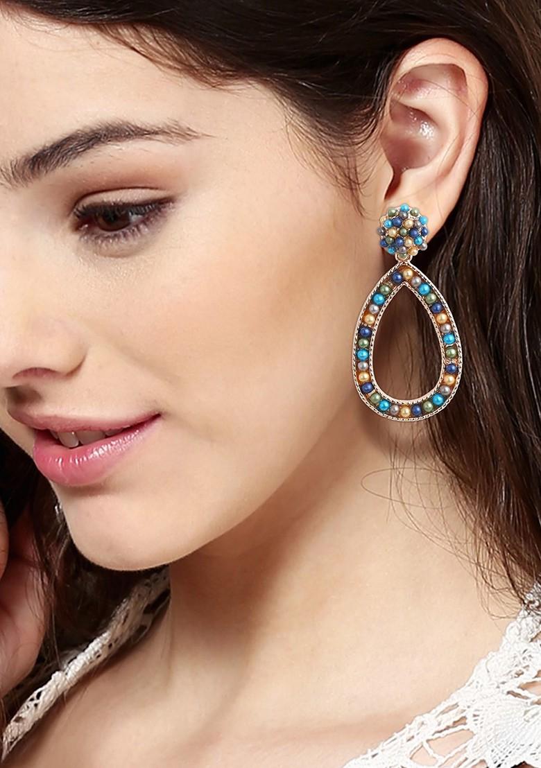 Gold Teardrop Shaped Gold Plated Earrings