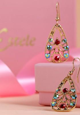 Gold Crystals Gold Plated Earrings