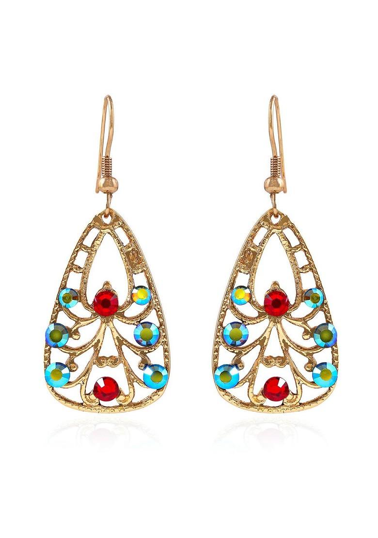 Gold Crystals Gold Plated Earrings