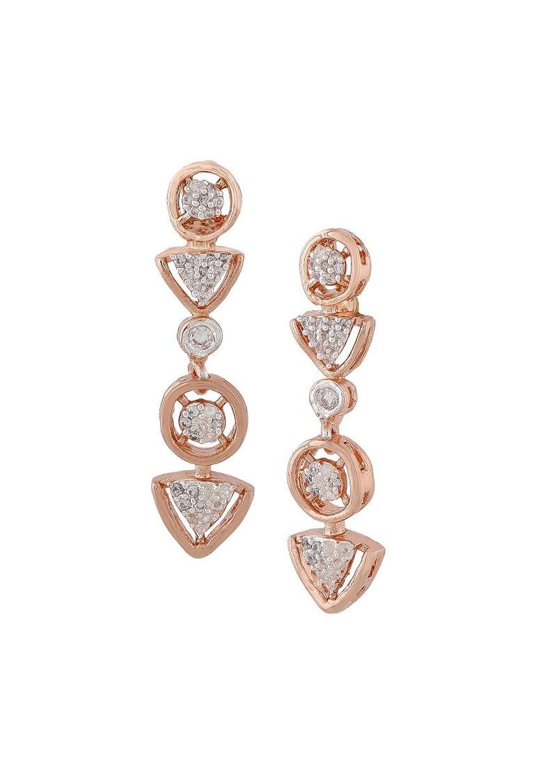 White Solid Gold Plated Earrings