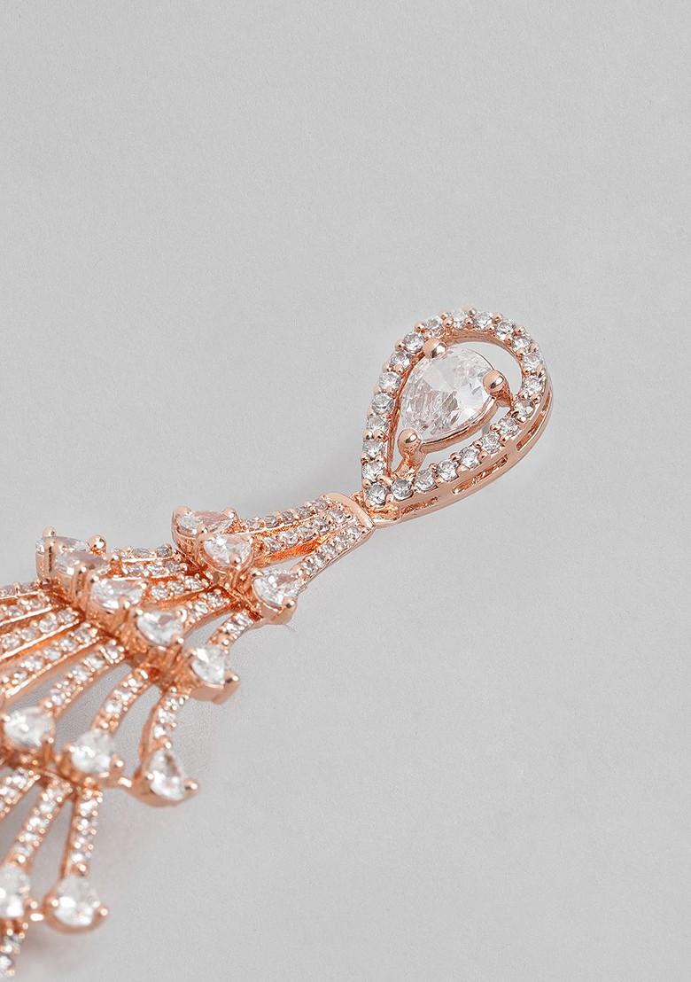 Rose Gold Teardrop Shaped Jewellery Earrings