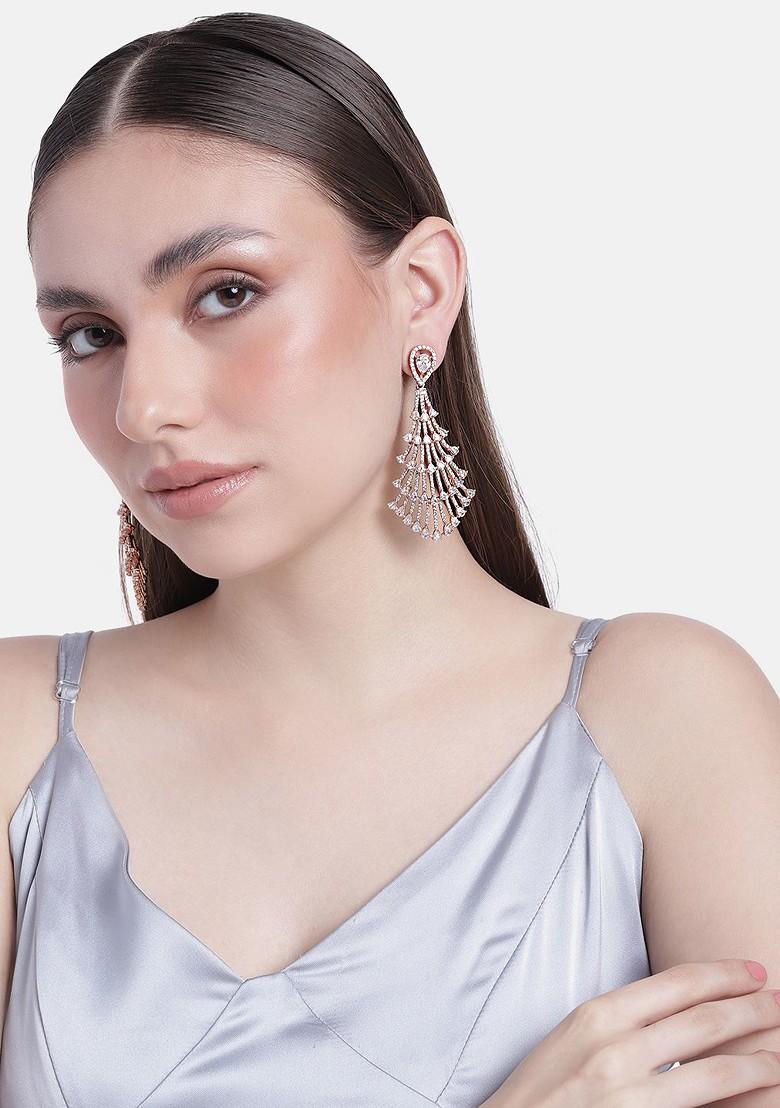 Rose Gold Teardrop Shaped Jewellery Earrings