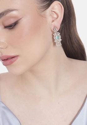 Rose Gold Cz Gold Plated Earrings