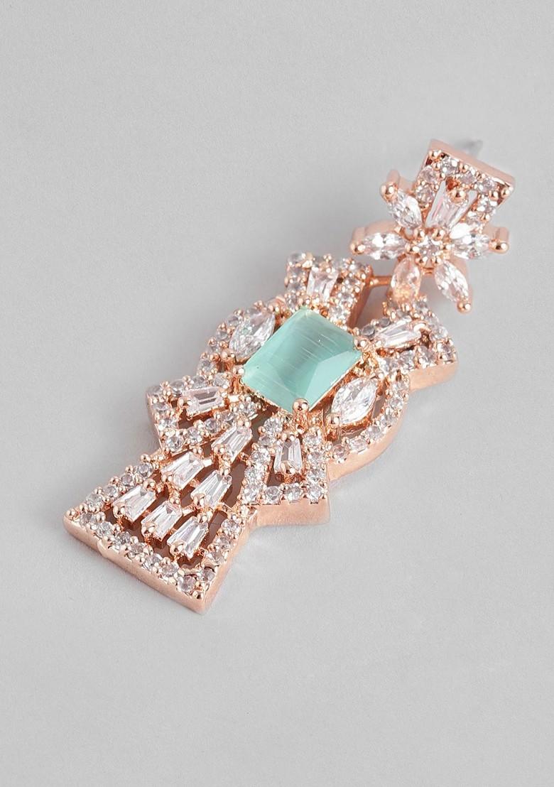 Rose Gold Cz Gold Plated Earrings