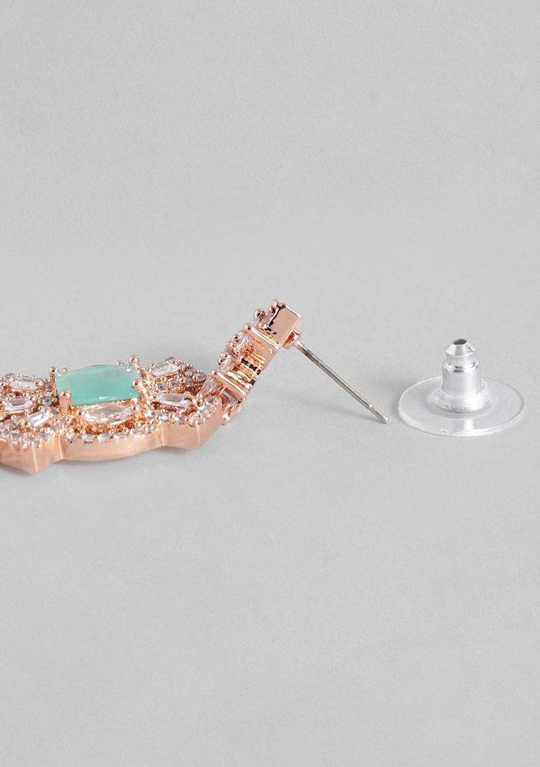 Rose Gold Cz Gold Plated Earrings