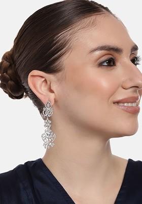 Silver Solid Rhodium Plated Earrings